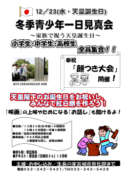H27冬季青少年一日見真会チラシ・プログラム