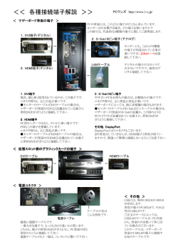 ＜＜ 各種接続端子解説 ＞＞