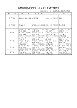 第44回東北高等学校バドミントン選手権大会