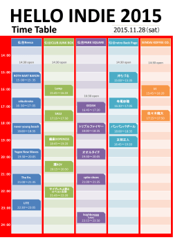 Time Table - HELLO INDIE 2015