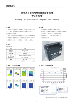 非常用自家発始動用据置鉛蓄電池&ldquo;FG形電池&rdquo;（PDF 651KB）