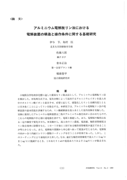 アルミニウム解脱リ ン法における 電解装置の構造と操作条件に関する