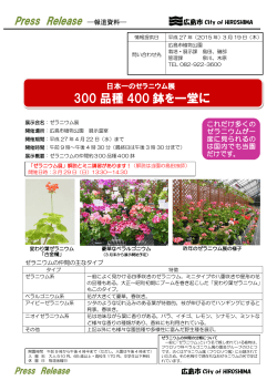 日本一のゼラニウム展 300品種400鉢を一堂に（2015年3月19日）