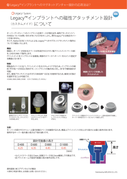 Legacy&trade;インプラントへの磁性アタッチメント設計（カスタムメイド）について