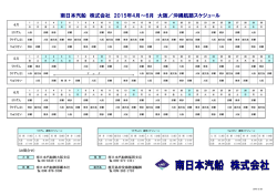 南日本汽船 株式会社 2015年4月～6月 大阪／沖縄航路スケジュール
