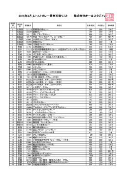 販売中商品リスト - カレースタジアム