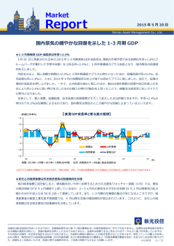 国内景気の緩やかな回復を  した 1-3 期 GDP