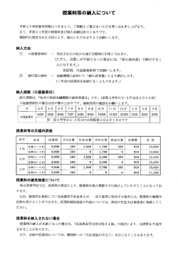 授業料等の納入について