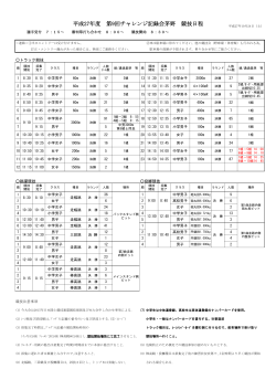 平成27年度 第9回チャレンジ記録会茅野 競技日程