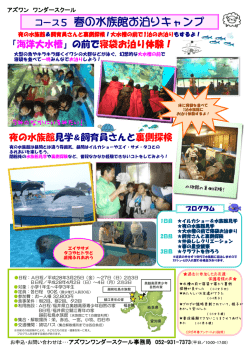 コース5 春の水族館お泊りキャンプ