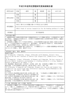 平成23年度特定課題研究費実績報告書