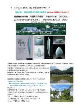 丹波篠山市立杭 兵庫陶芸美術館 「青磁の今」展 2015.5.19.
