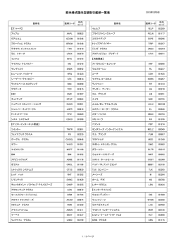 欧米株式国内店頭取引銘柄一覧表