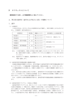 （語学および社会と文化）の履修について