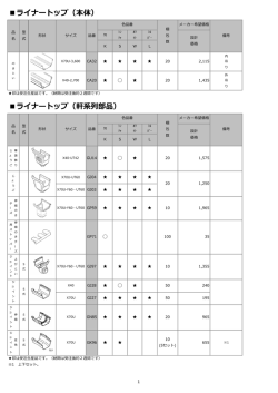ライナートップ（本体） ライナートップ（軒系列部品）
