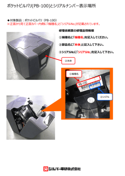 ポケットビルバリ(PB-100)とシリアルナンバー表  場所