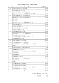 議長交際費執行状況（平成26年度）