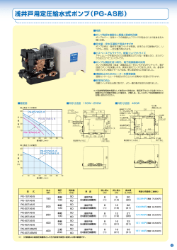 浅井戸用定圧給水式ポンプ（PG-AS形） 浅井戸用定圧給水式ポンプ（PG