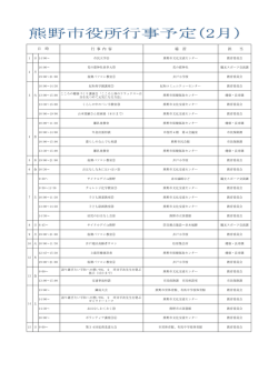 行 事 内 容 場 所 担 当 日 時