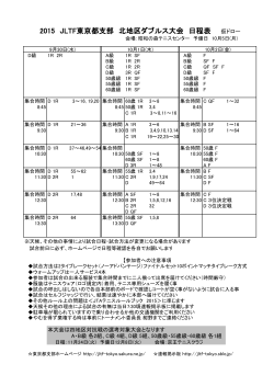 2015 JLTF東京都支部 北地区ダブルス大会 日程表 仮ドロー