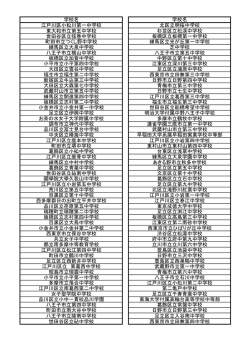 学校名 学校名 江戸川区小松川第一中学校 北区立明桜中学校 東大和