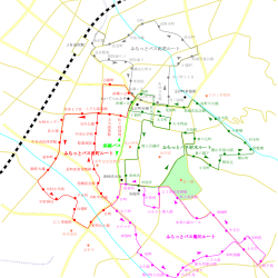 100円バスの運行地図の印刷用PDFファイル（約500KB）