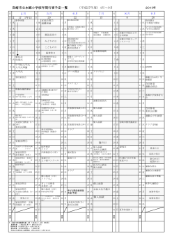 宮崎市立本郷小学校年間行事予定一覧 （平成27年度）4月～9月