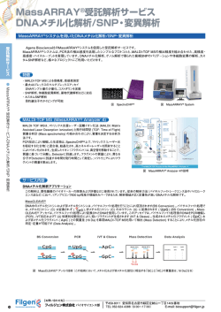 MassARRAY@受託解析サ一ビス DNAメチ丿M齔解析/SNP ・ 変異解析