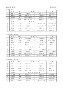試合日程・審判割 2015.08.08 (サッカー場) ① ② ③ ④