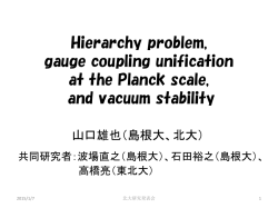 Hierarchy problem, gauge coupling unification at the Planck scale