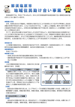 那須塩原市では、平成27年4月より、次のとおり那須塩原市地域住民