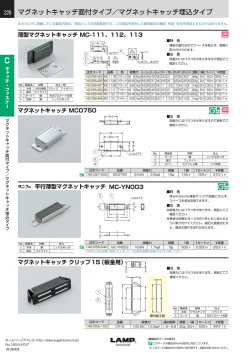 マグネットキャッチ面付タイプ／マグネットキャッチ埋込タイプ