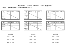 8月29日 U－10 VOICE CUP 予選リーグ