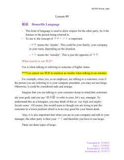 Lesson 49 敬語 Honorific Language