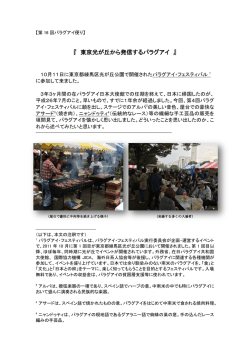 『東京光が丘から発信するパラグアイ』 （牧村大作 総務省 前在パ大使館