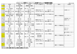 イルソーレ小野FC・イルソーレ加東FCジュニア練習計画表