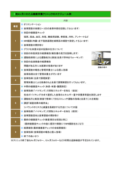 ｜約4ヶ月にわたる健康栄養クリニックのスケジュール例