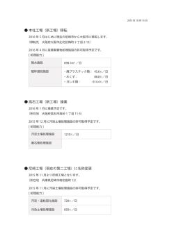 本社工場（新工場）移転 高石工場（新工場）操業 尼崎工場（現在の第二