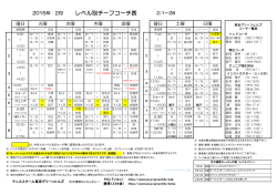レベル別チーフコーチ表 - 東京グリーンヒルズテニスクラブ