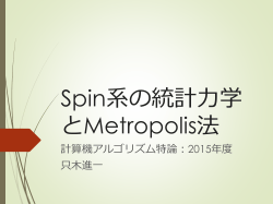 Spin系の統計力学 とMetropolis法