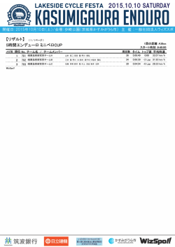 【リザルト】 5時間エンデューロ ミニベロCUP