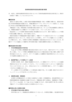 医療事故調査特別委員会報告書の概要