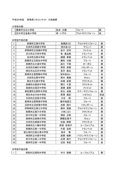 平成20年度 群馬県ソロコンテスト 大会結果 小学校の部 1 榛東村立北