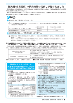 住民税(市県民税)の扶養控除の見直しが行われま した