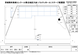 茨城県吹奏楽コンクール県北地区大会（パルティホール）ステージ配置図