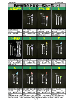 検体検査採取容器一覧(A～M) 1/6