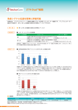 J774-Dual&trade;細胞 免疫シグナル伝達を簡単に評価可能
