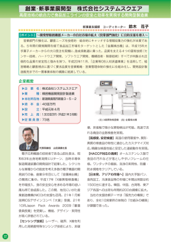創業・新事業展開型 株式会社システムスクエア