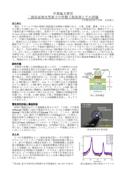 卒業論文要旨 二波長面発光型素子の作製工程改善とその評価