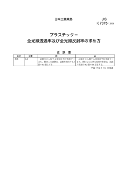 プラスチック－ 全光線透過率及び全光線反射率の